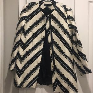 Zara black & white print coat Sz L *SOLD OUT*